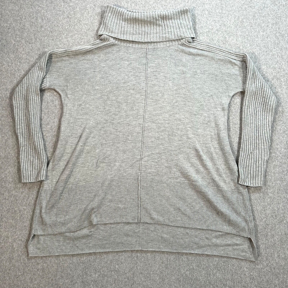 Soft Surroundings Gray Turtleneck Sweater Tunic Women's Medium Long Sleeve Cozy